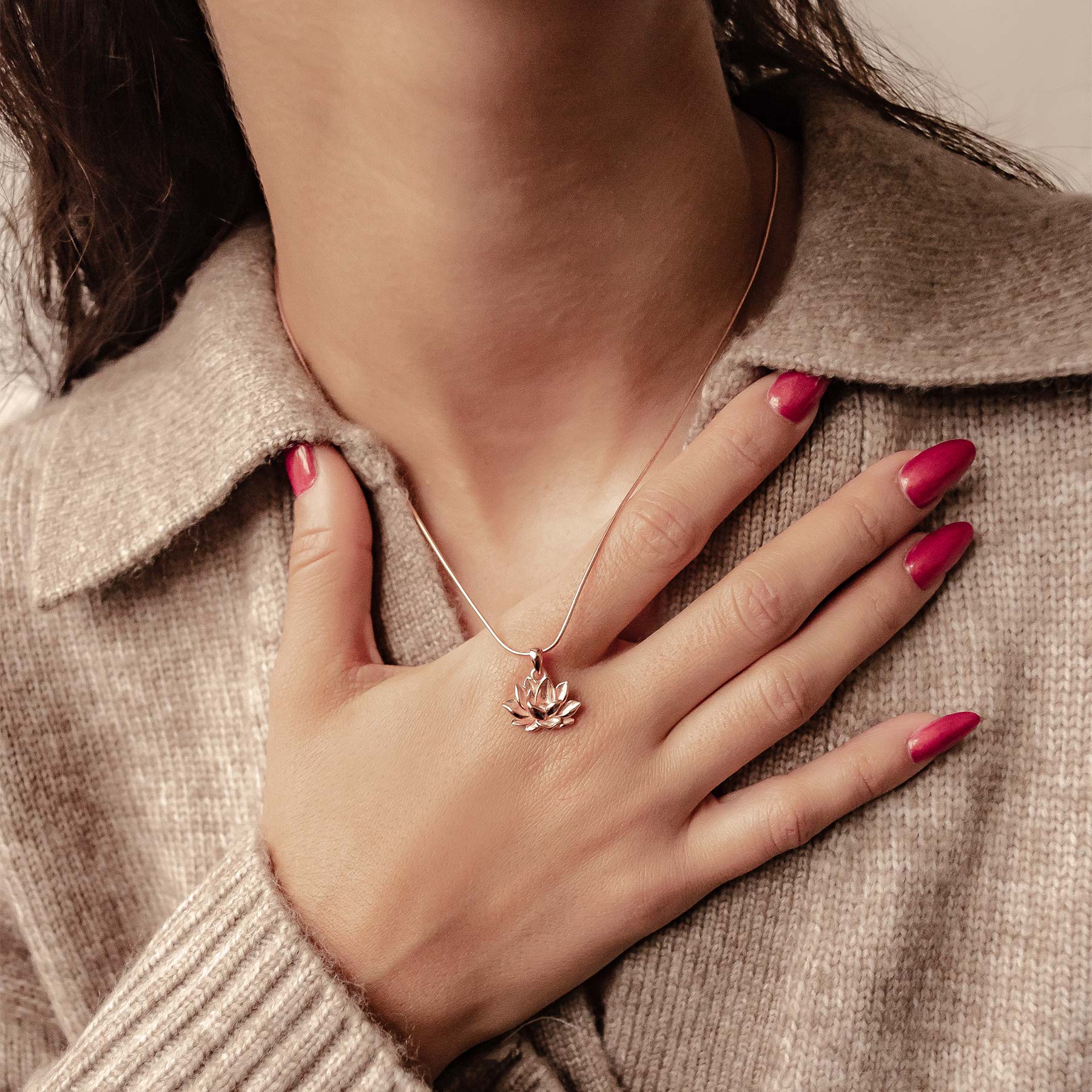 Collier Pendentif Lotus Persévérance Sterling Argent